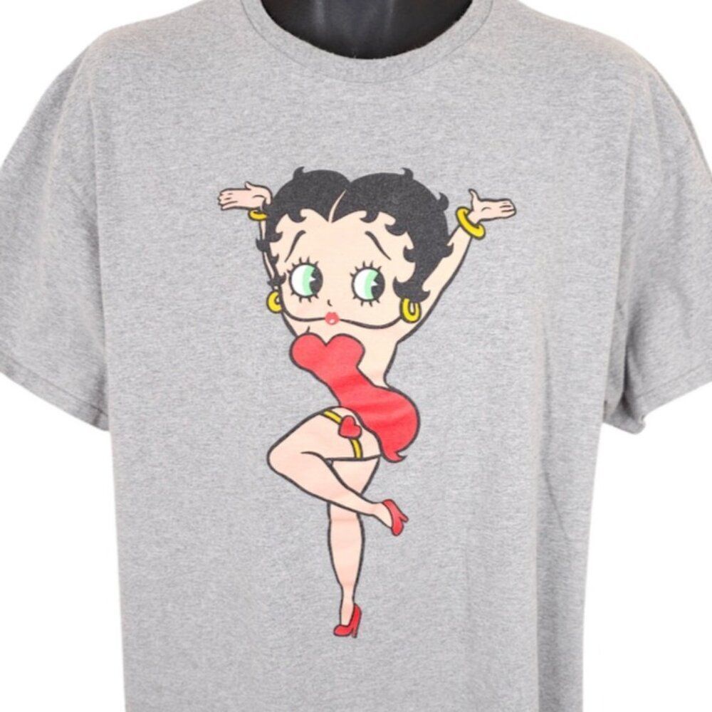 Betty Boop T Shirt Mens Size 2XL Red Cartoon Puppy Kisses Heart